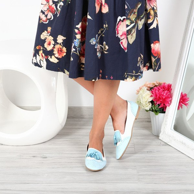 Niebieskie mokasyny stylizowane Stylisimea- Obuwie