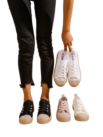 Royalfashion Női Csipke Sportcipők Flitterekkel Nille