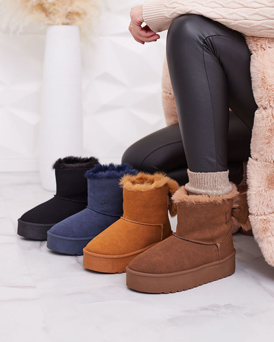 Royalfashion Női csizma a'la hócsizma barna Goroggo