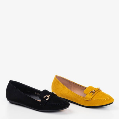 Dekoratív Tessea tányérral ellátott fekete cipők - Lábbeli