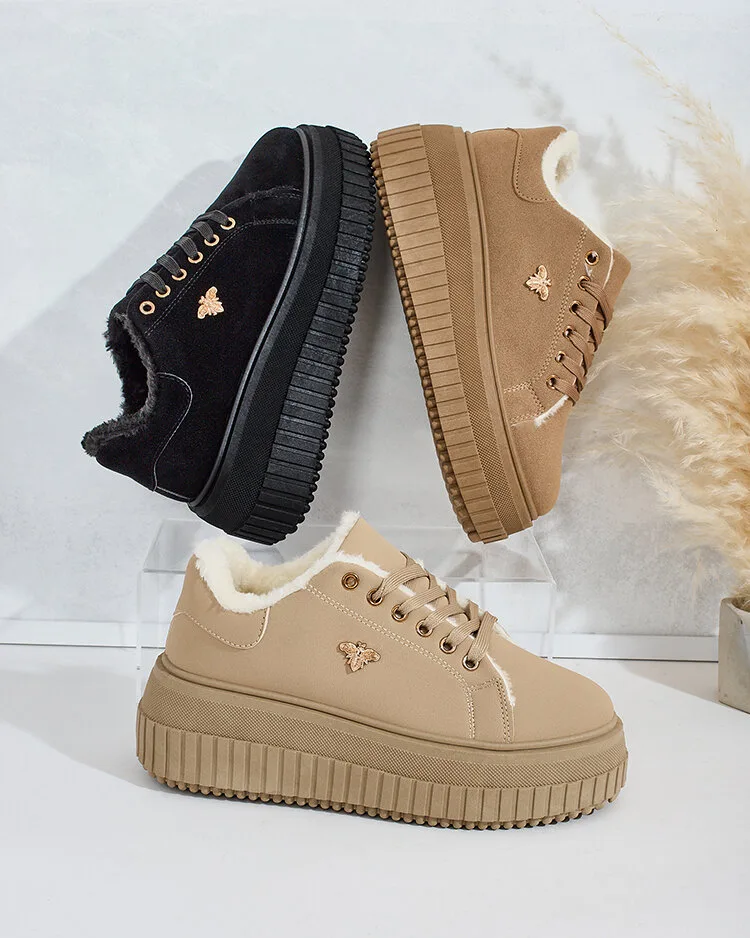 Royalfashion Melegített női tornacipő szőrmével Noxu