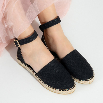 Fekete női szandál állati dombornyomattal Domiel - Lábbeli