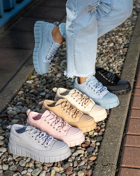 Fekete magas női tornacipő Mishta - Lábbeli