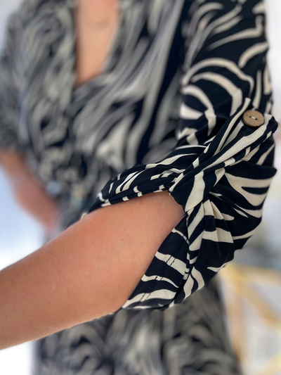 Royalfashion Női hosszú oversize tunika a'la zebra mintával