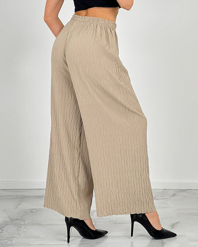 Royalfashion Női széles pliszírozott nadrág