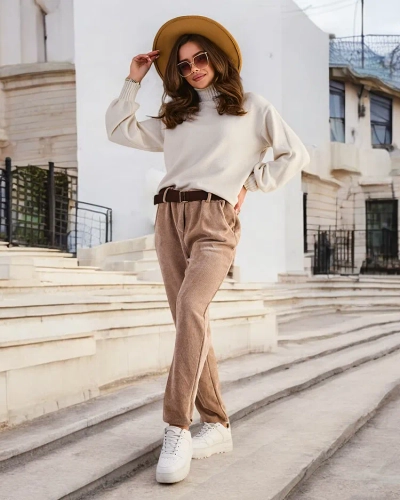 Royalfashion Egyszerű női kordbársonyhoz hasonló nadrágok