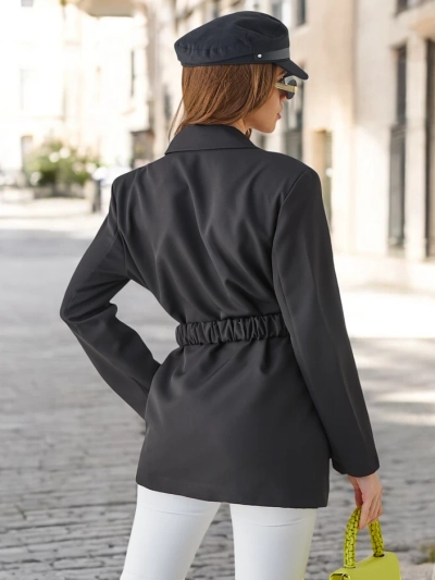 Royalfashion Női dzseki övvel és díszvirággal