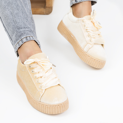Bézs színű női velúr platform sportcipő Itoda - Cipő