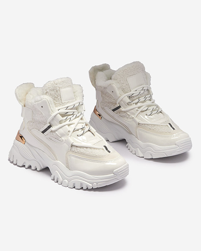 Fehér női sportcipő szőrmével Sagglo- Footwear