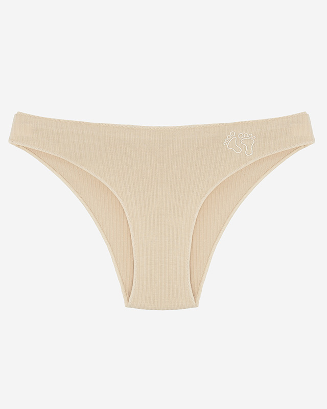 Bézs bordázott női bugyi Női alsónemű- Alsónemű