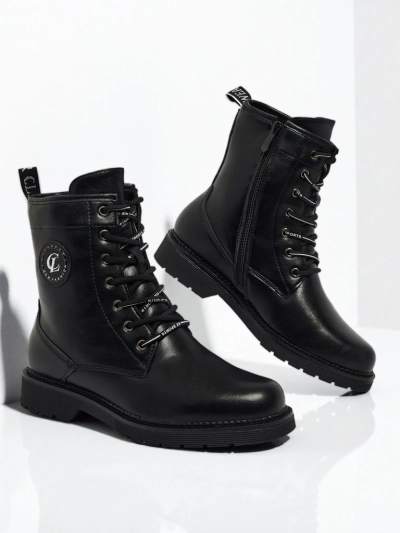 Tavira női fűzős öko bőr bokacsizma