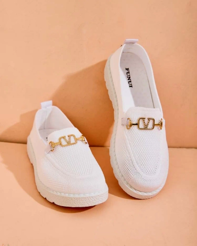 Royalfashion Női szövet mokaszin arany díszítéssel Erticae