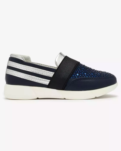 OUTLET Royalfashion Navy-fekete gyerek csúszós tornacipő Ciarala