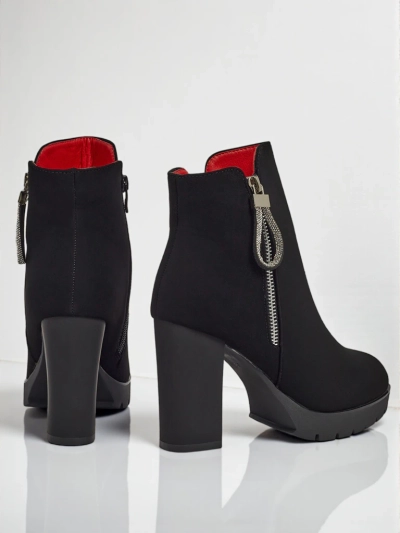 Marellin női eco bőr bokacsizma vastag sarokkal