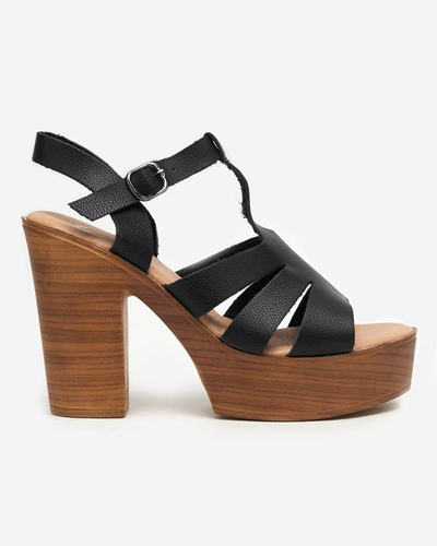 OUTLET Fekete női magas sarkú szandál Mianka - Footwear