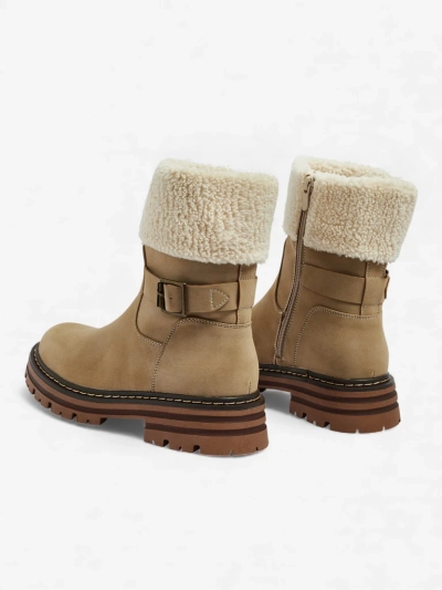 Merli műbőr női bokacsizma szőrmével