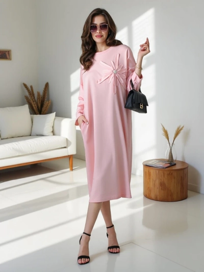 Royalfashion Női midi ruha oversized virággal