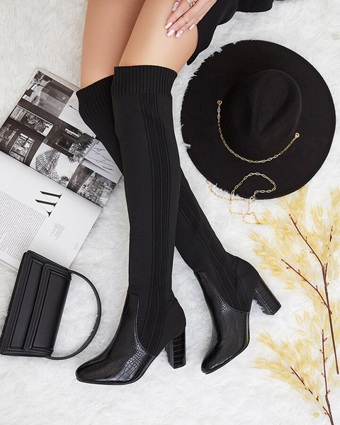 Royalfashion Női csúszós, térdig érő csizma Nolera