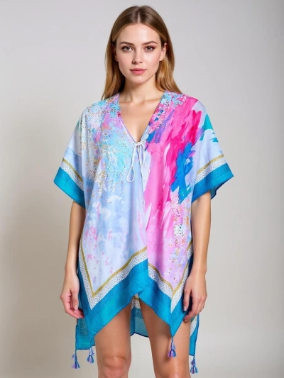 Royalfashion Calypso pareo ruha – légies, térdig érő, színes kreáció