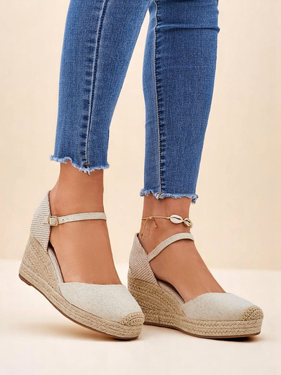 Callista Royalfashion bézs öko-bőr női éksarkú szandál