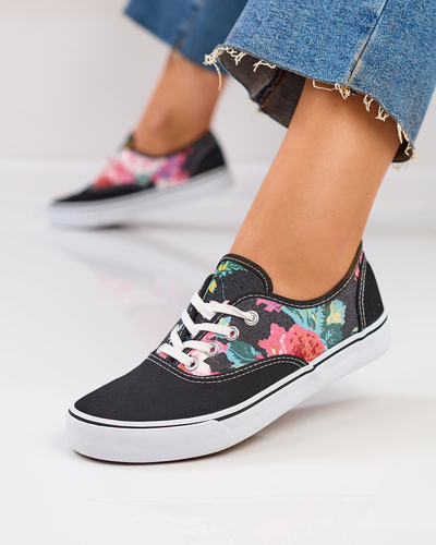Royalfashion Női Blossom Beat Black Floral Sneakers