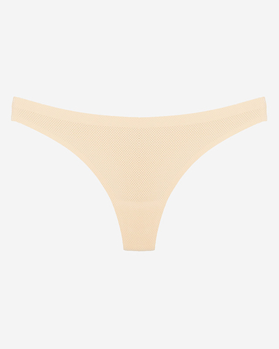 Bézs női áttört tangabugyi - Fehérnemű