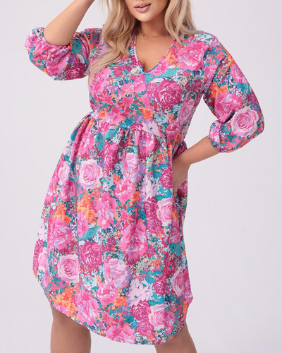 Royalfashion Női térdig érő ruha nyomtatással PLUS SIZE