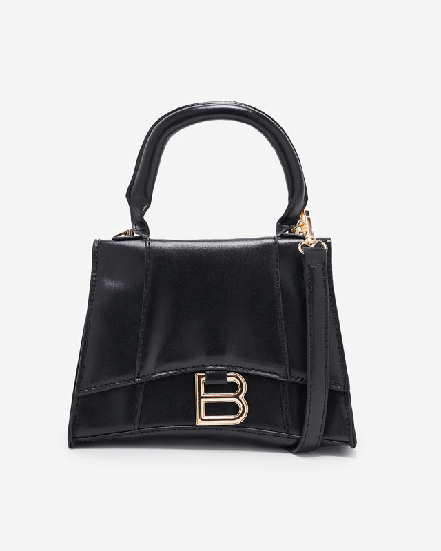 Fekete női mini táska "B" betűvel - Kiegészítők