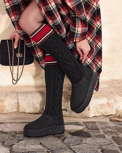 Royalfashion Női hótaposó-stílusú csizmák zoknis szárral Kokumi