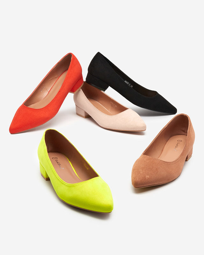 Neon sárga pumpák lapos sarkú Czinni- Lábbeli