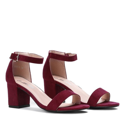 Bordowe sandały na niskim słupku Lisha - Obuwie