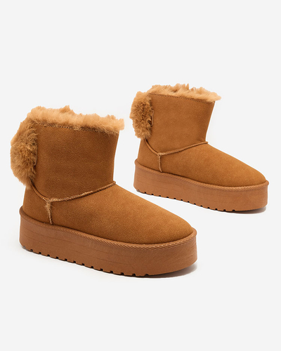 Royalfashion Boots a'la női hócsizma camel színben Goroggo