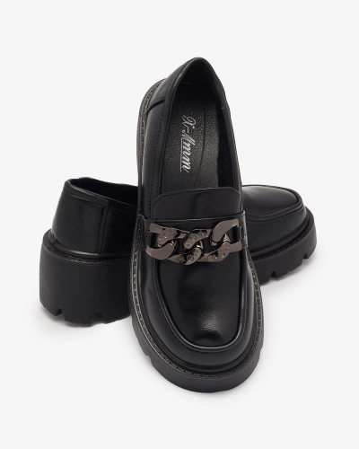 Royalfashion Női mokaszin fekete Lopolla