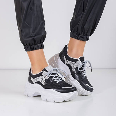 Fekete Hofman vastag talpú sportcipő - lábbeli