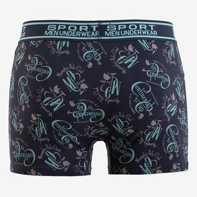 Sötétkék mentás férfi boxer rövid felirattal - Fehérnemű