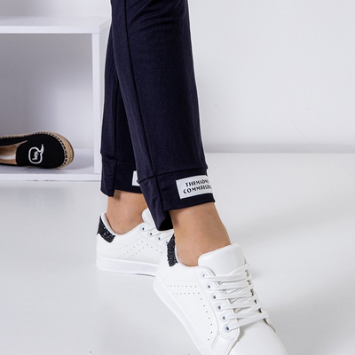 Sötétkék női pamut tréningnadrág PLUSZ MÉRET - Ruházat