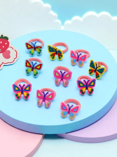 Színes hajgumik pillangókkal