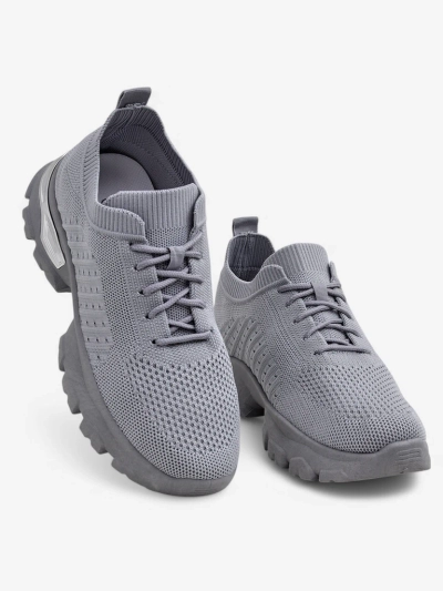 Damskie Sneakersy Atenea Light Szare tkaninowe na płaskiej podeszwie 4,5 cm