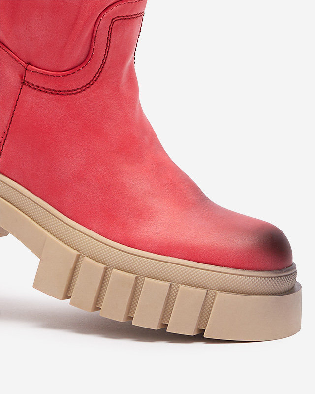 Piros női Astaroth vállpántos csizma-lábbeli