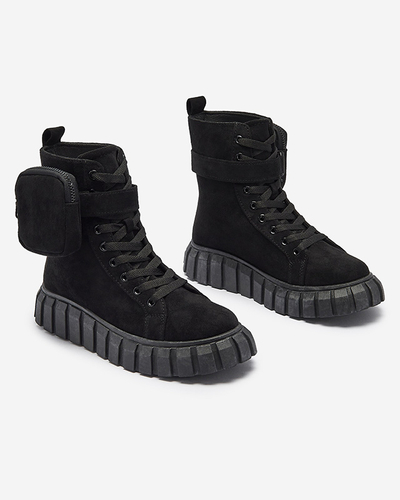 Női csizma tasakkal, fekete színben Sauups- Footwear