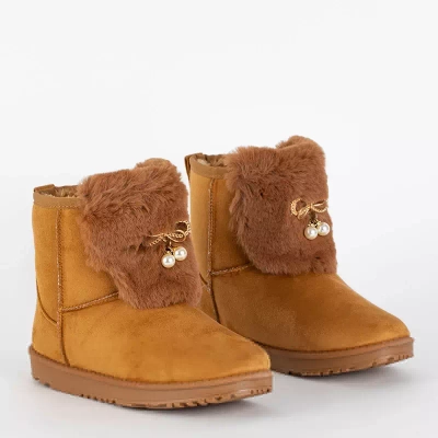 OUTLET Női teve hócsizma dekoratív Cioni- Shoes felsőrésszel