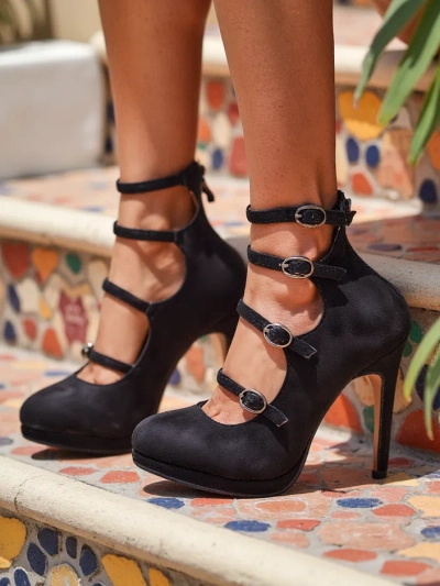 Royalfashion Női Stiletto Magassarkú Heels Pántokkal Celose
