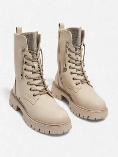 Farly női öko bőr fűzős bokacsizma