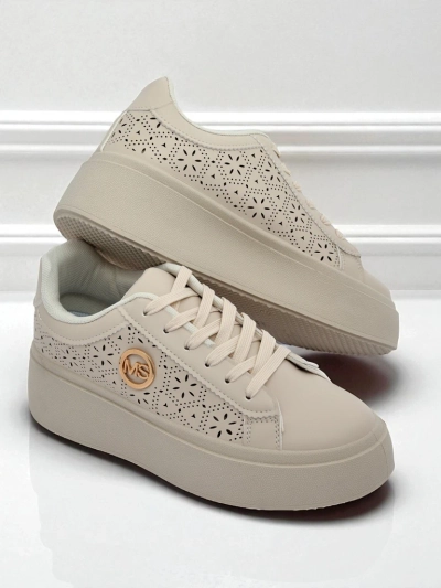 Aurelia Bézs Platform Sneakers Royalfashion Öko Bőr
