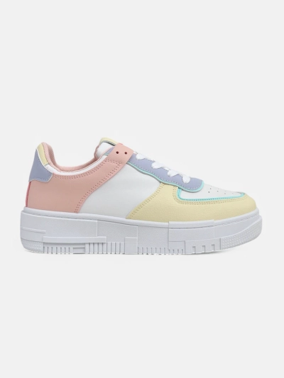 Damskie sneakersy Elektra Pastello - wielokolorowe skóra ekologiczna wiosna