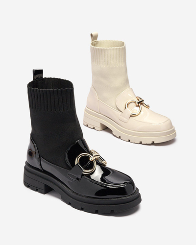 Fekete női csizma zoknival Accioi- Footwear