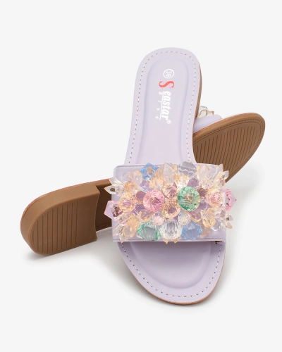 Royalfashion Lila női flip-flop színes kristályokkal Bling Breeze