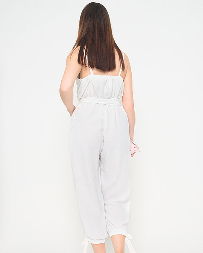 Női fehér jumpsuit vékony pánttal - Ruházat