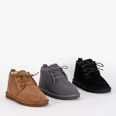 OUTLET Fekete gyerek rövid fűzős hócsizma Tibilis- Footwear