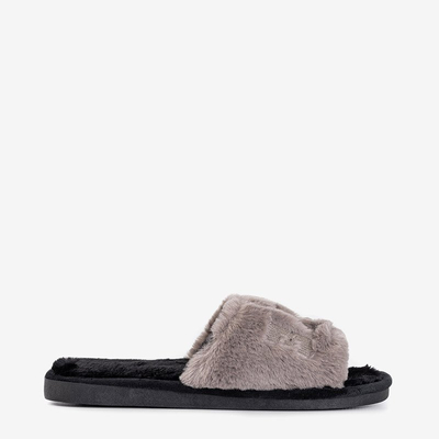 Szürke női papucs szőrrel Wortan - Lábbeli